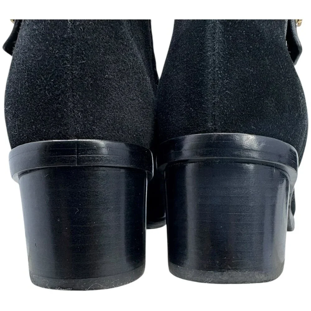 Tory Burch Marsden Black Suede‎ Heeled Ankle Boots